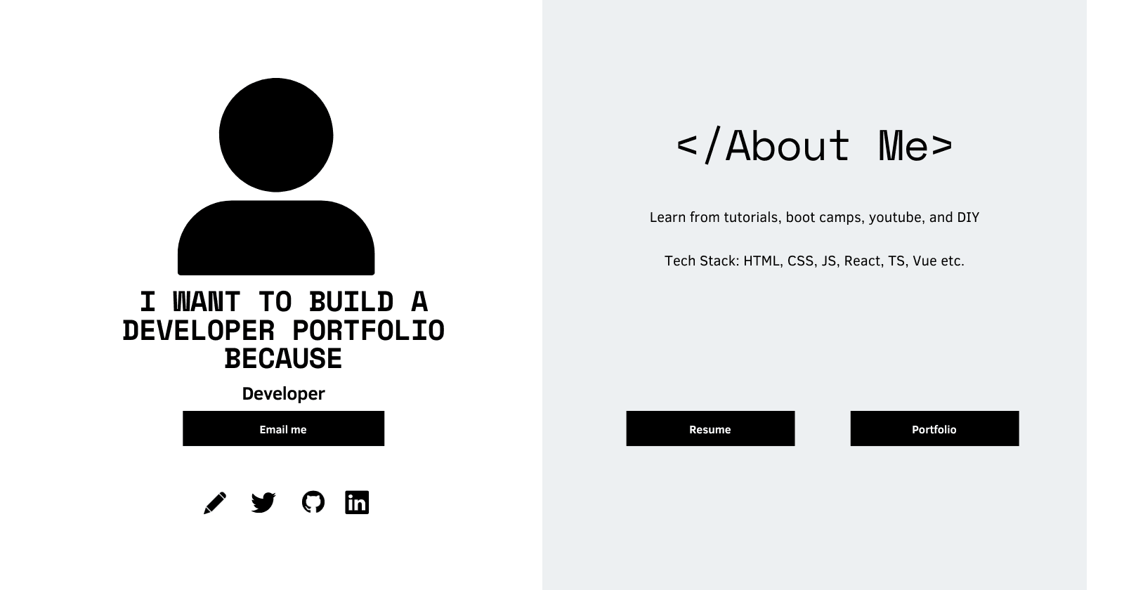 I want to build a Developer Portfolio because🤔